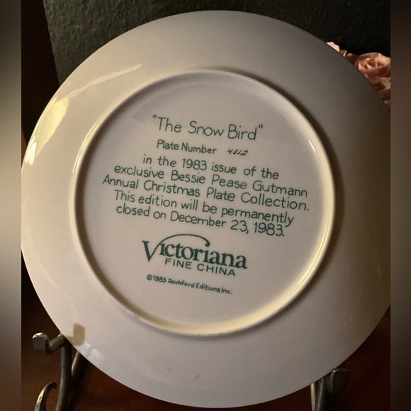 Bessie Pease Gutmann “The Snow Bird” collectors plate 1983 - Picture 3 of 3